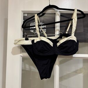 Monday Swimwear Black and Cream Bikini